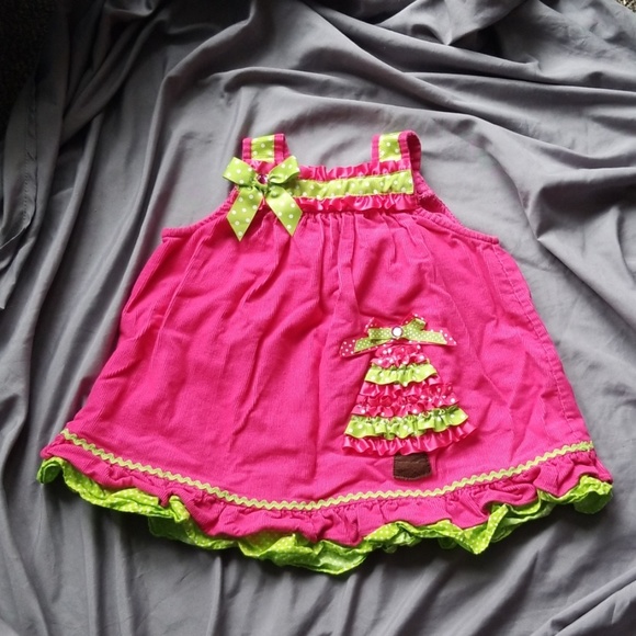 Rare,Too! Christmas Tree 24 Mo Jumper Pink & Green - Picture 1 of 5